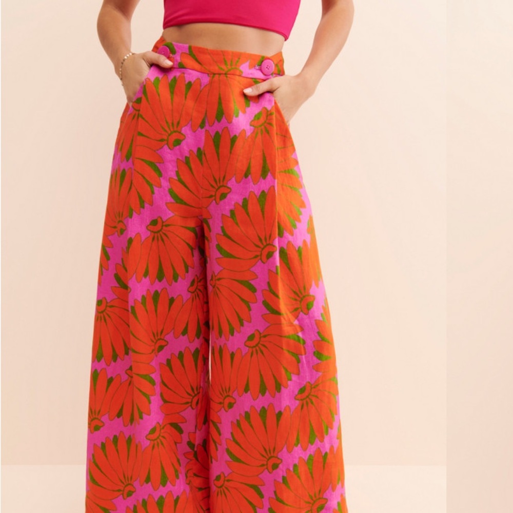 NWT Farm Rio Copacabana Pink Pants, Size S - Picture 3 of 8